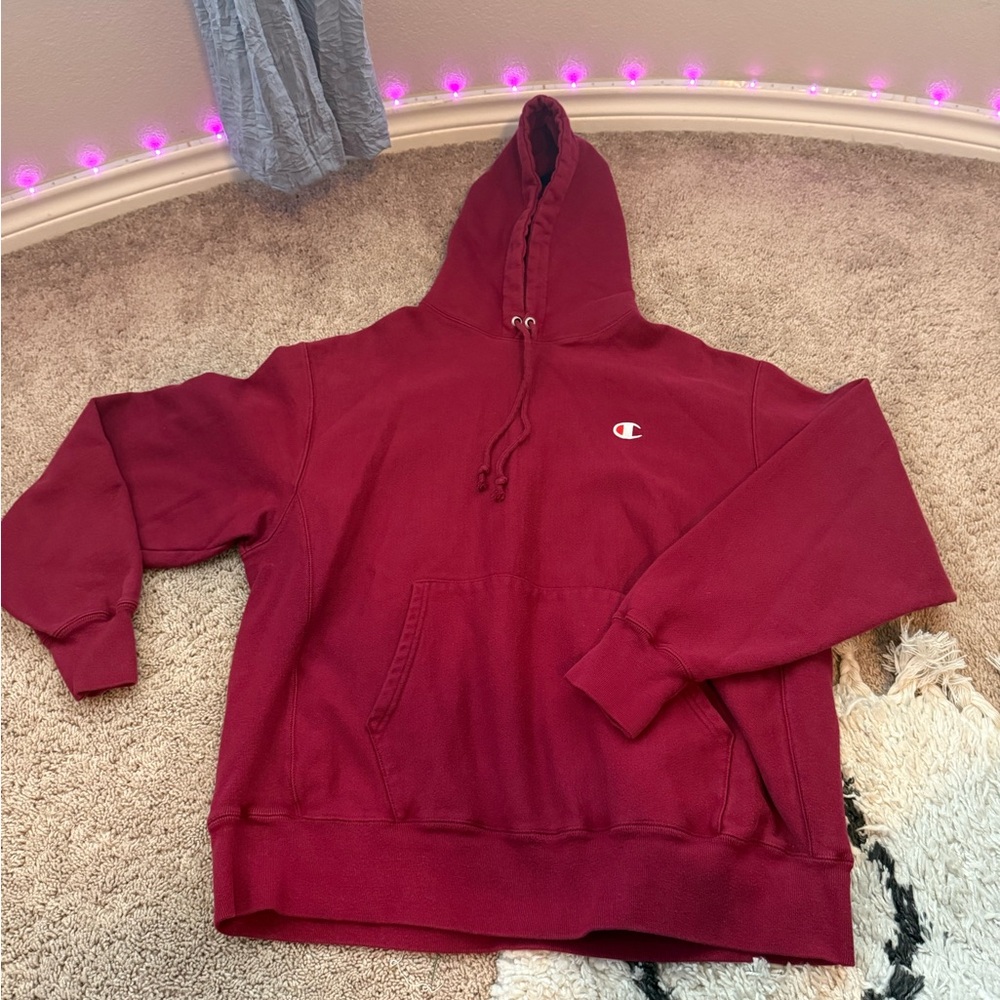red champion hoodie. thick and warm. perfect condition. XL